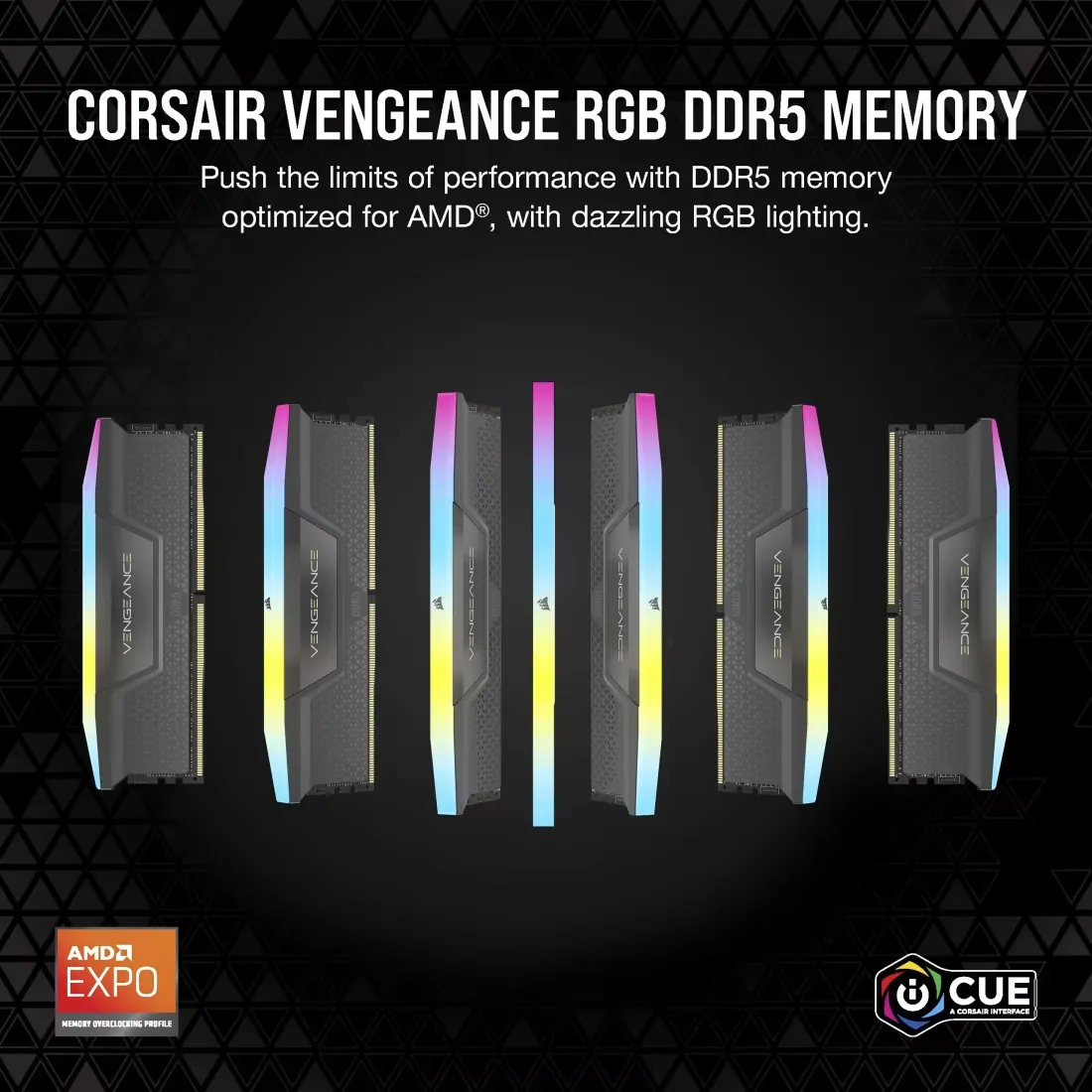 CORSAIR Vengeance RGB DDR5 32GB (1x32GB) 5200MHz RAM (Gray) overview 1