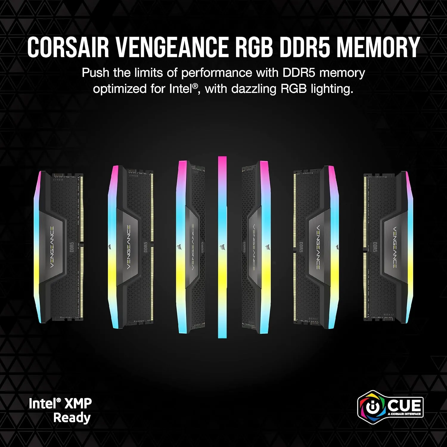 CORSAIR Vengeance RGB DDR5 RAM 128GB 6400MHz CL42-52-52-104 Intel XMP 3.0 Desktop Computer Memory – Black overview 1