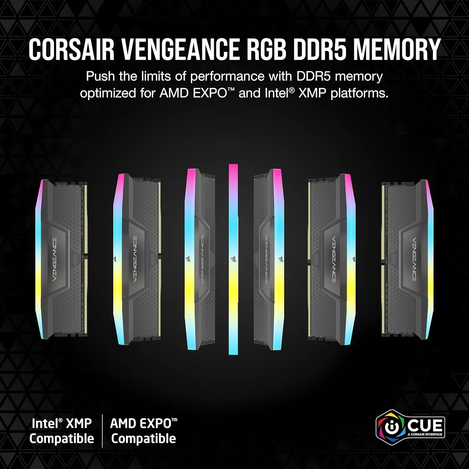 CORSAIR Vengeance RGB DDR5 RAM 16GB 6000MHz CL36 CMH16GX5M1E6000Z36 overview 1