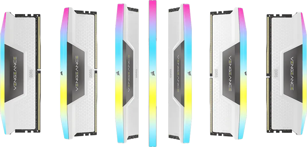 CORSAIR Vengeance RGB DDR5 RAM 64GB (2x32GB) 6000MHz CL30 RAM - White overview 1