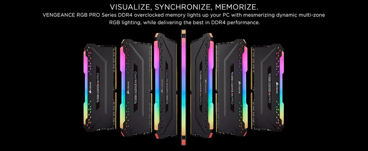 CORSAIR Vengeance RGB Pro 16GB (2x8GB) 3000Mhz DDR4 Desktop Memory Model (CMW16GX4M2D3000C16) overview 1