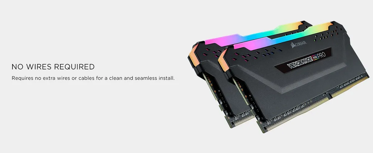CORSAIR Vengeance RGB Pro 16GB (2x8GB) 3000Mhz DDR4 Desktop Memory Model (CMW16GX4M2D3000C16) overview 3