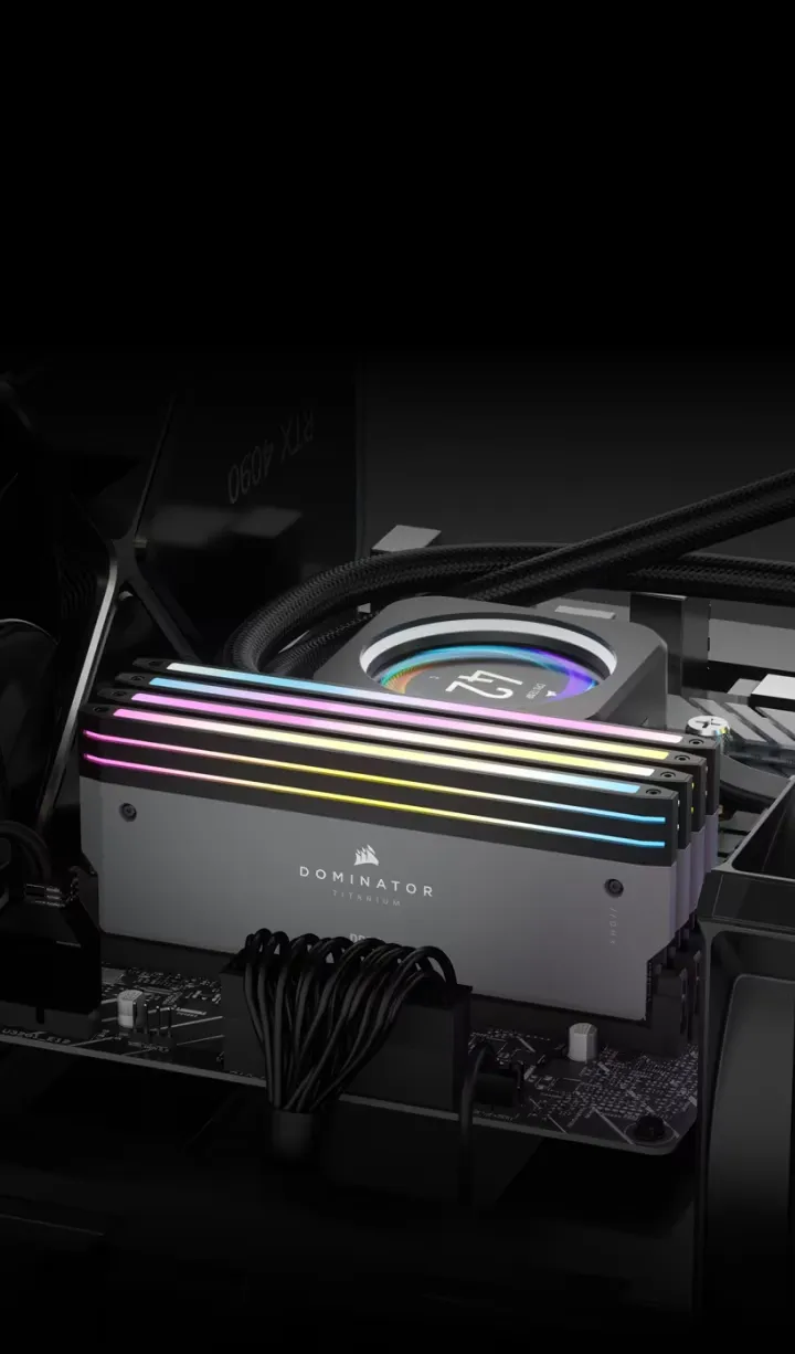 Corsair Dominator Titanium RGB DDR5 32GB (16GBx2) 6000MHz CL30 Desktop Ram - Grey overview 2