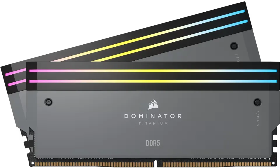 Corsair Dominator Titanium RGB DDR5 32GB (16GBx2) 6000MHz CL30 Desktop Ram - Grey overview 3