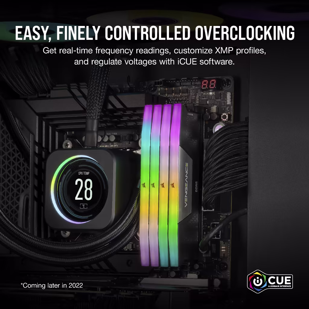 Corsair VENGEANCE RGB 32GB (2x16GB) DDR5 DRAM 6000MHz CL30 RAM Kit (Black) overview 4