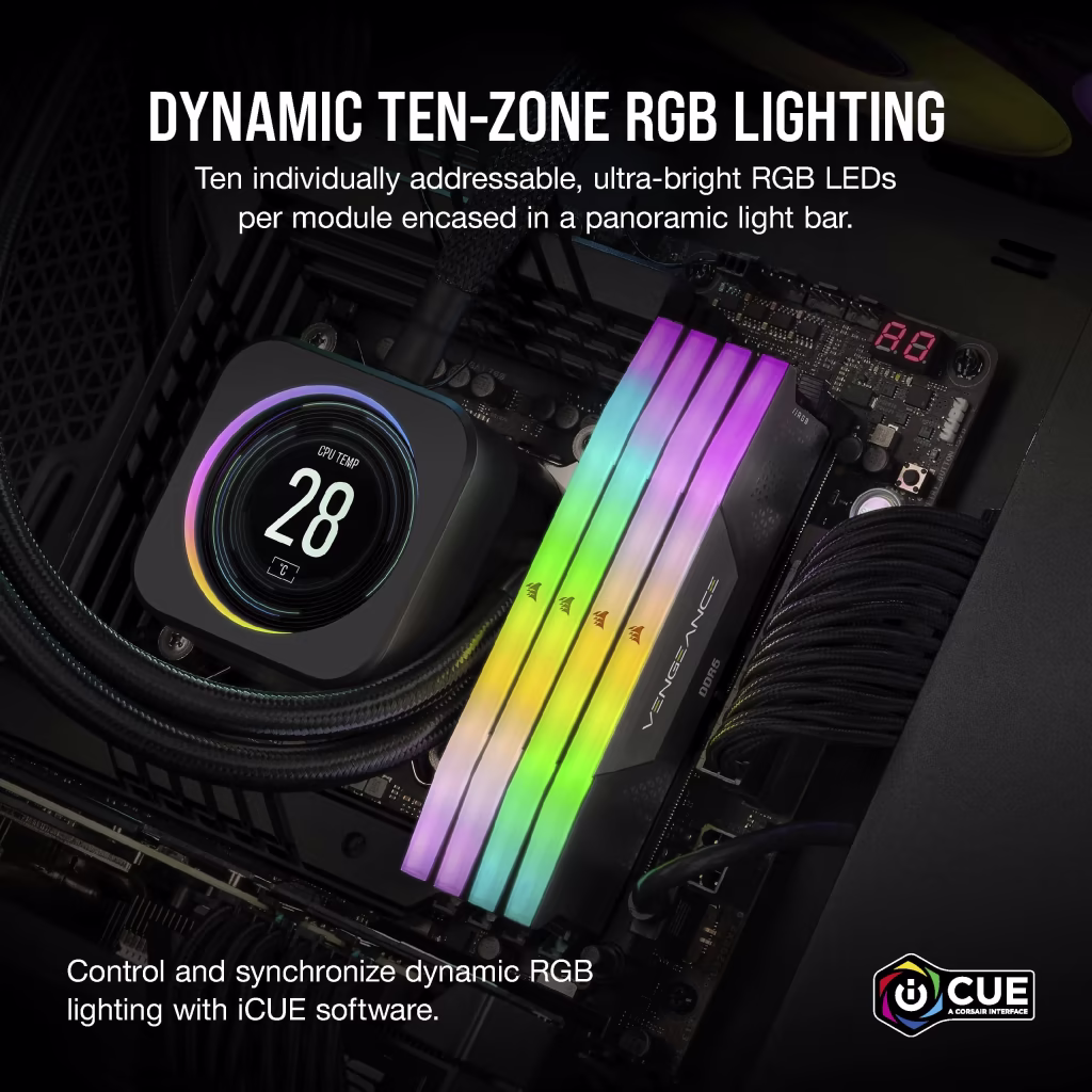 Corsair Vengeance RGB Series 32GB (16GBx2) DDR5 7200MHz CL34 Desktop RAM overview 2