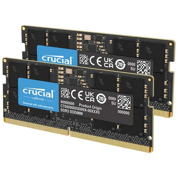 Crucial 128GB (2x64GB) DDR5 5600MHz SO-DIMM Memory Kit (CT2K64G56C46S5)