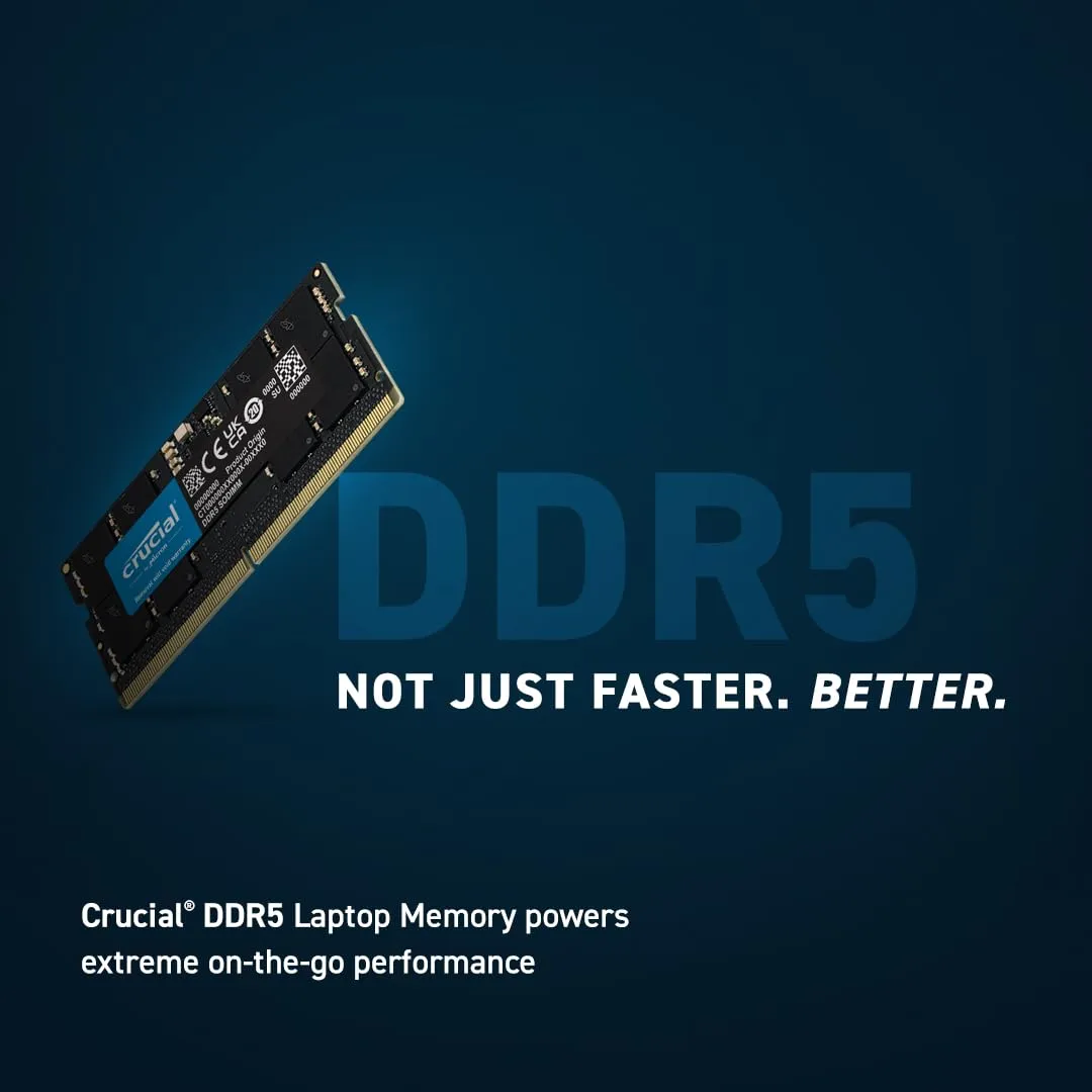 Crucial 16GB 4800MHz CL40 DDR5 Laptop RAM (CB16GS4800) overview 1