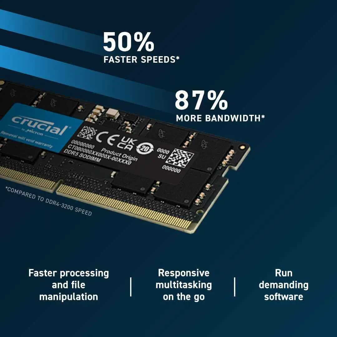 Crucial 16GB 4800MHz CL40 DDR5 Laptop RAM (CB16GS4800) overview 2