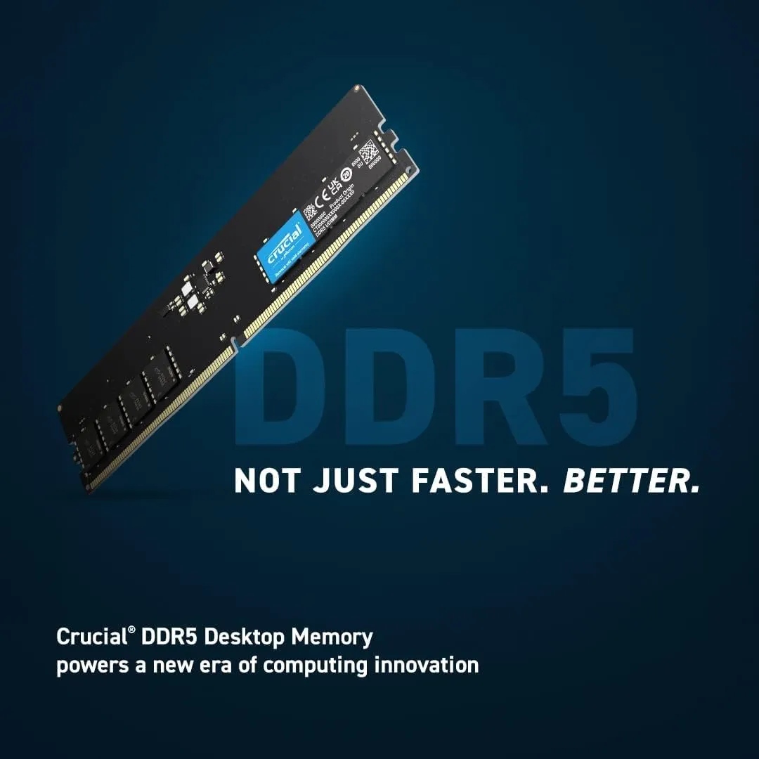 Crucial 16Gb (16Gbx1) Ddr5 4800Mhz Desktop Ram (CB16GU4800) overview 1