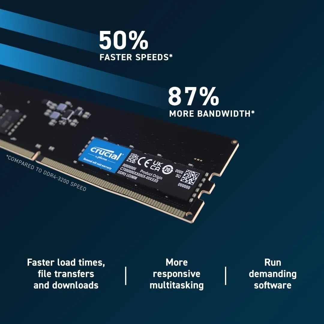 Crucial 16Gb (16Gbx1) Ddr5 4800Mhz Desktop Ram (CB16GU4800) overview 2