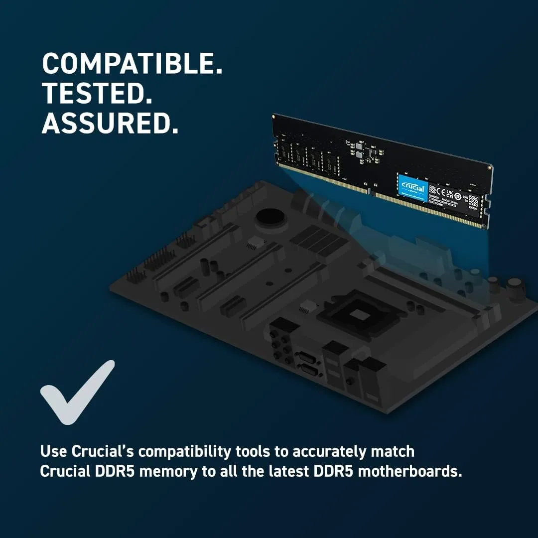 Crucial 16Gb (16Gbx1) Ddr5 4800Mhz Desktop Ram (CB16GU4800) overview 3