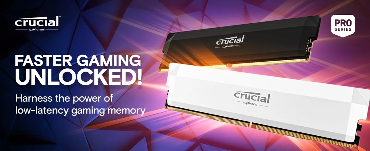 Crucial Pro Overclocking 32GB (2x16GB) DDR5 6400 MHz CL38 UDIMM Memory Kit (Black) overview 1