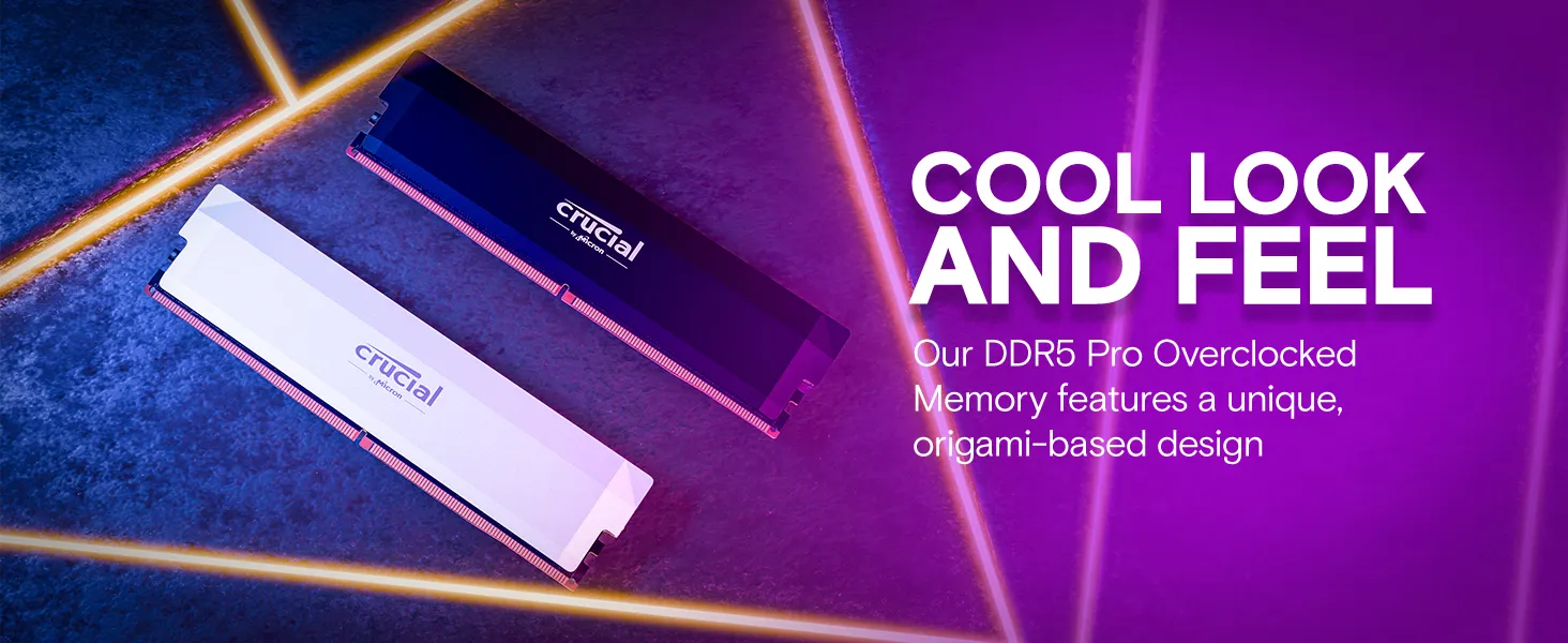 Crucial Pro Overclocking 64GB (32GBx2) DDR5 6000Mhz CL40 UDIMM OC Gaming Memory White (CP2K32G60C40U5W) overview 2
