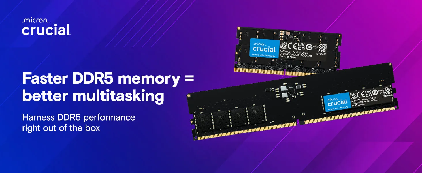 Crucial RAM 96GB Kit 2x48GB DDR5 5600MHz SODIMM CL46 Laptop Memory (CT2K48G56C46S5) overview 1