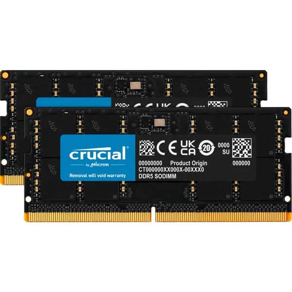 Crucial RAM 96GB Kit 2x48GB DDR5 5600MHz SODIMM CL46 Laptop Memory (CT2K48G56C46S5)
