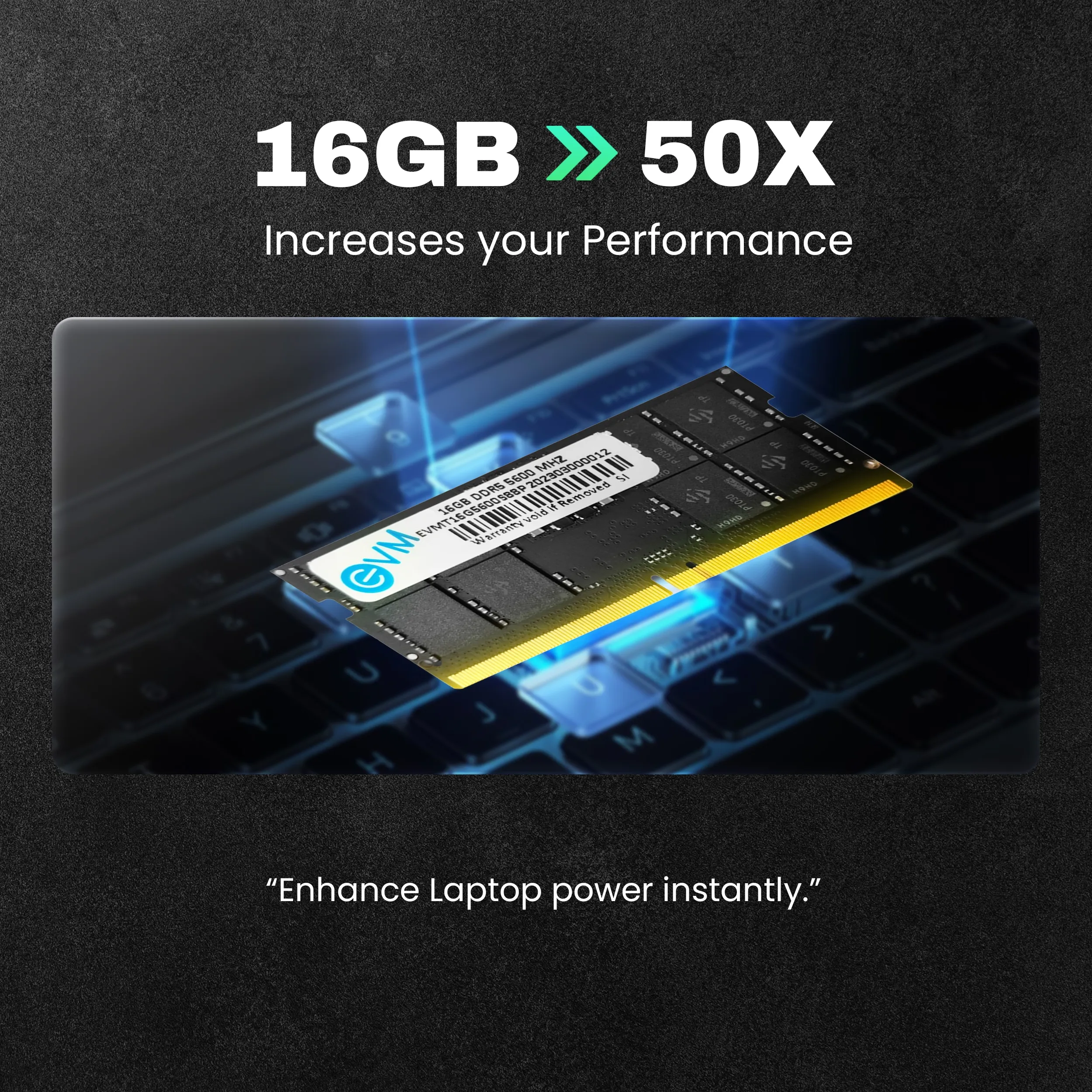 EVM 16GB 5600 MHz High-Performance DDR5 Laptop RAM (EVMT16G5600S86P) overview 2