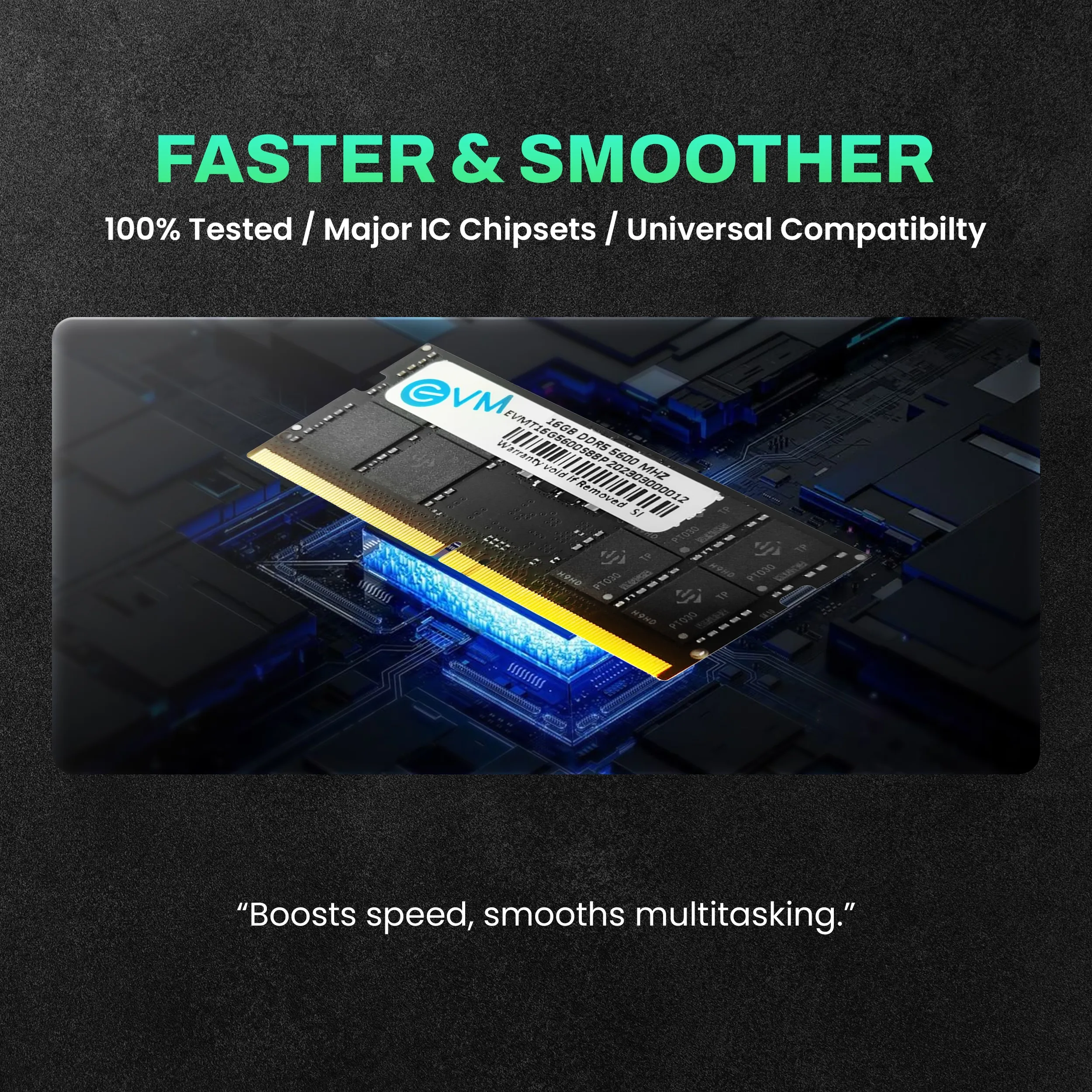 EVM 16GB 5600 MHz High-Performance DDR5 Laptop RAM (EVMT16G5600S86P) overview 3
