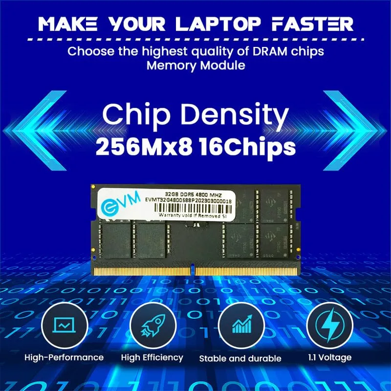 EVM 32GB (1 X 32GB) DDR5 4800MHz SoDimm Laptop RAM overview 2