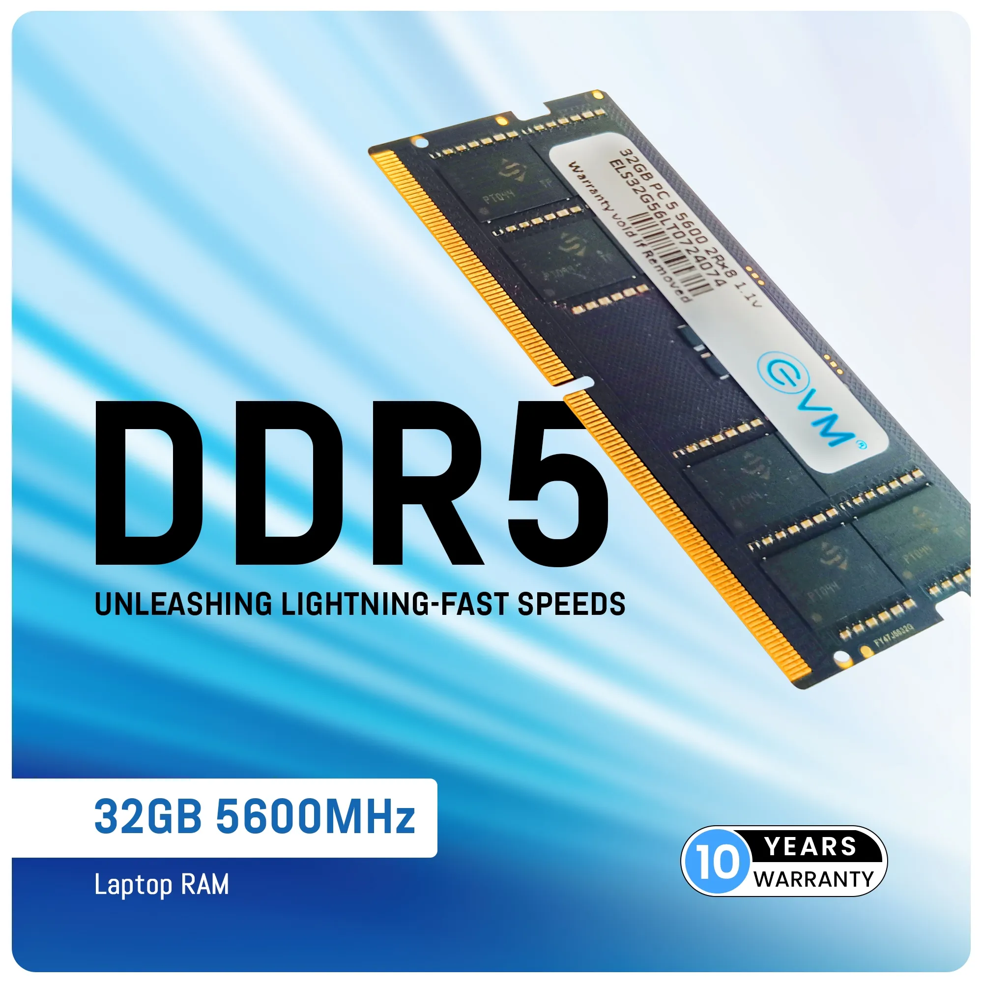 EVM 32GB DDR5 5600MHz Sodimm Laptop RAM overview 1