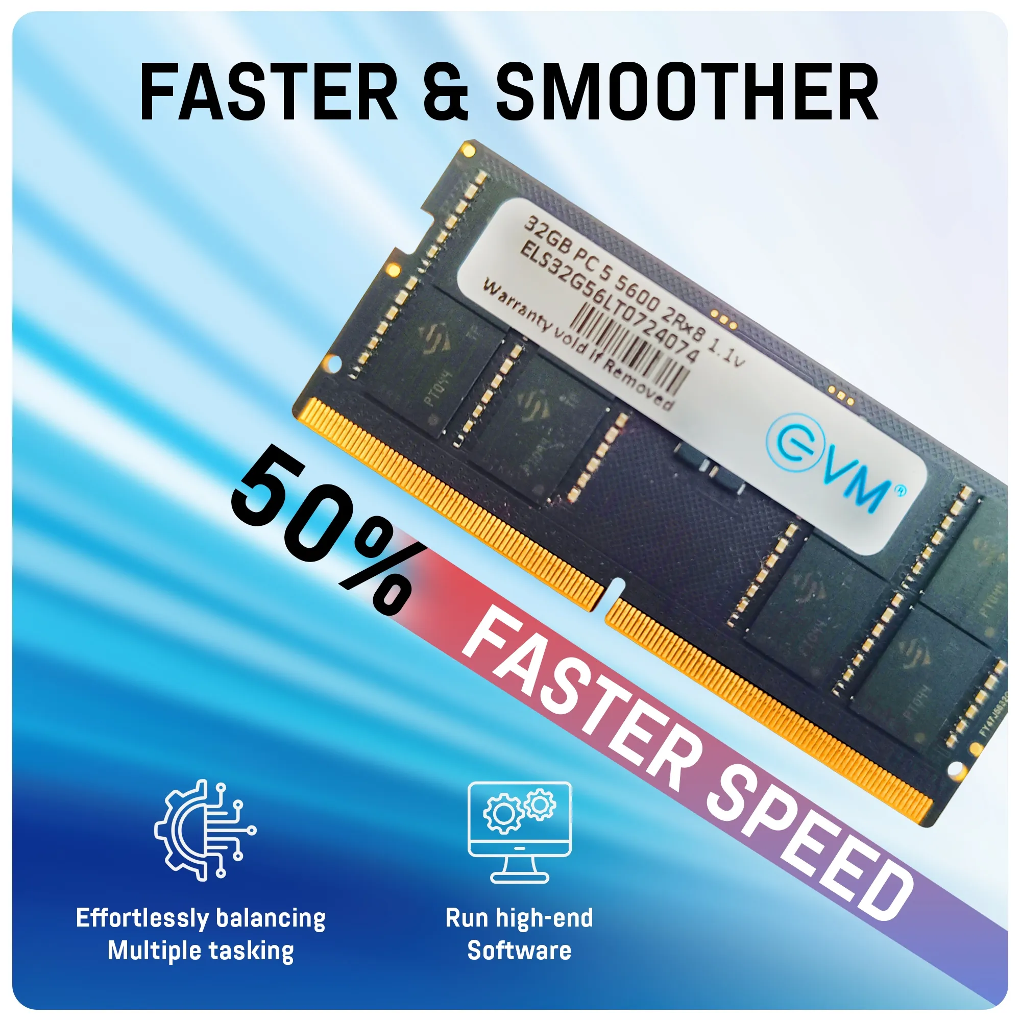 EVM 32GB DDR5 5600MHz Sodimm Laptop RAM overview 2
