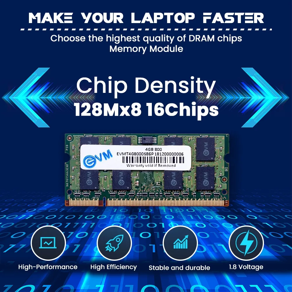 EVM 4GB DDR2 800MHz SoDimm Laptop RAM overview 2