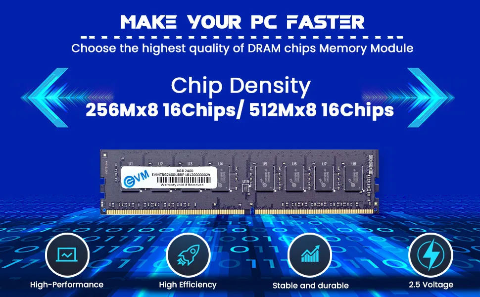 EVM 8GB DDR4 2400MHz Desktop Memory Ram overview 2