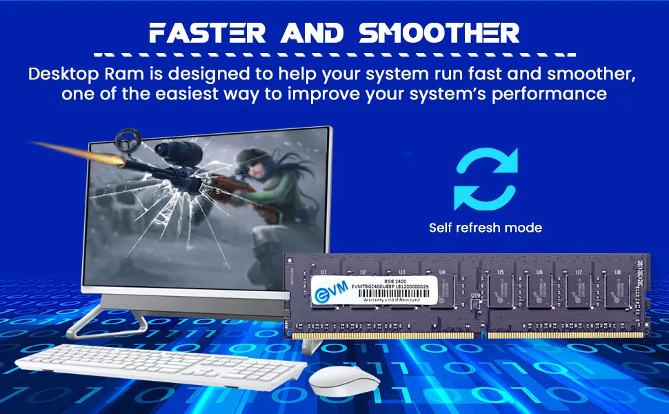 EVM 8GB DDR4 2400MHz Desktop Memory Ram overview 8