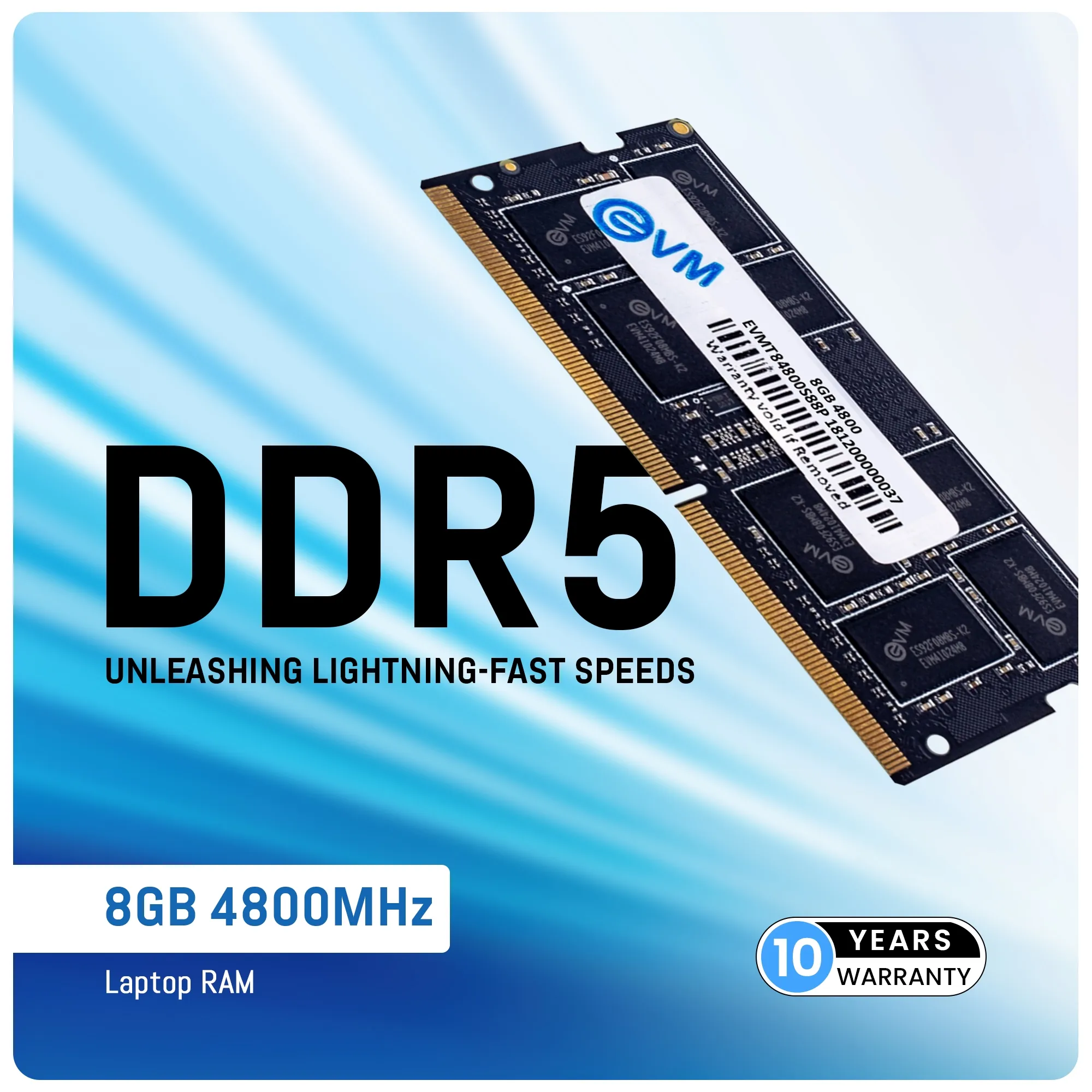 EVM 8GB DDR5 4800MHz Sodimm CL19 Laptop RAM overview 1