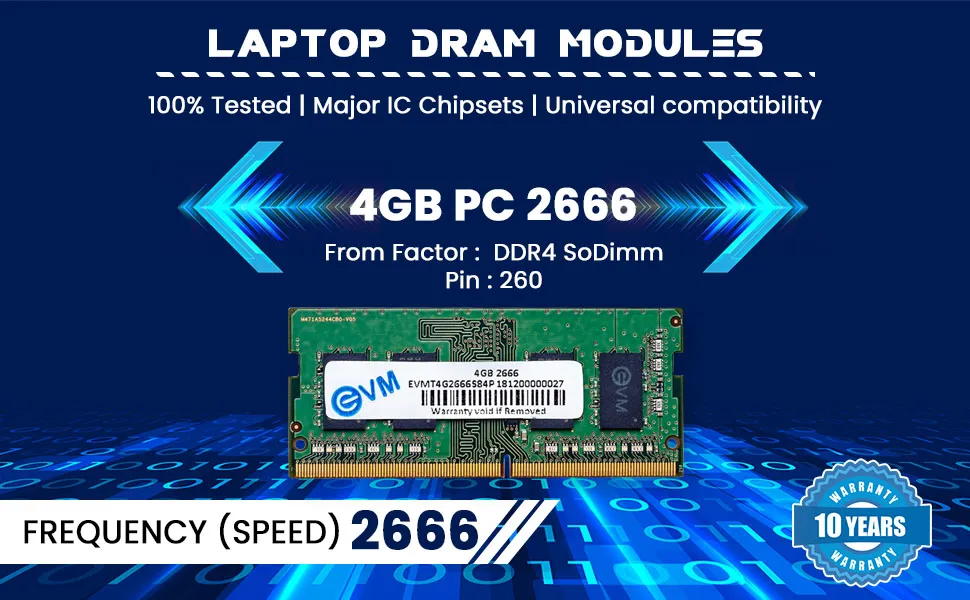 EVM Laptop DDR4 4GB RAM 2666 MHz overview 1