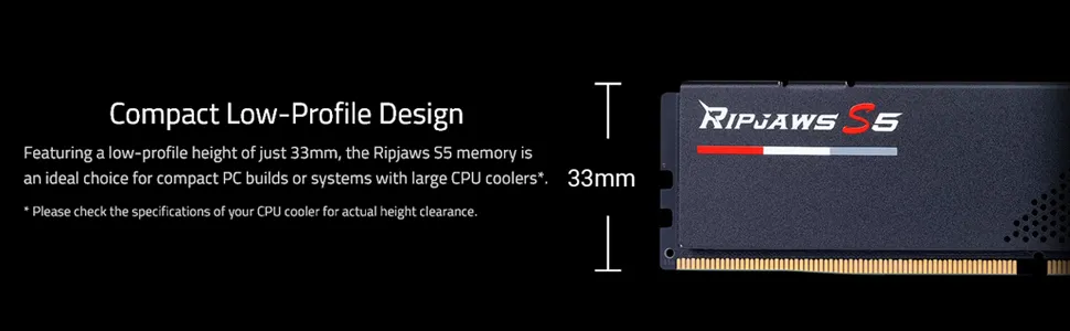 G.Skill Ripjaws S5 16GB (16GBx1) 5200Mhz DDR5 CL40 Desktop Memory overview 5