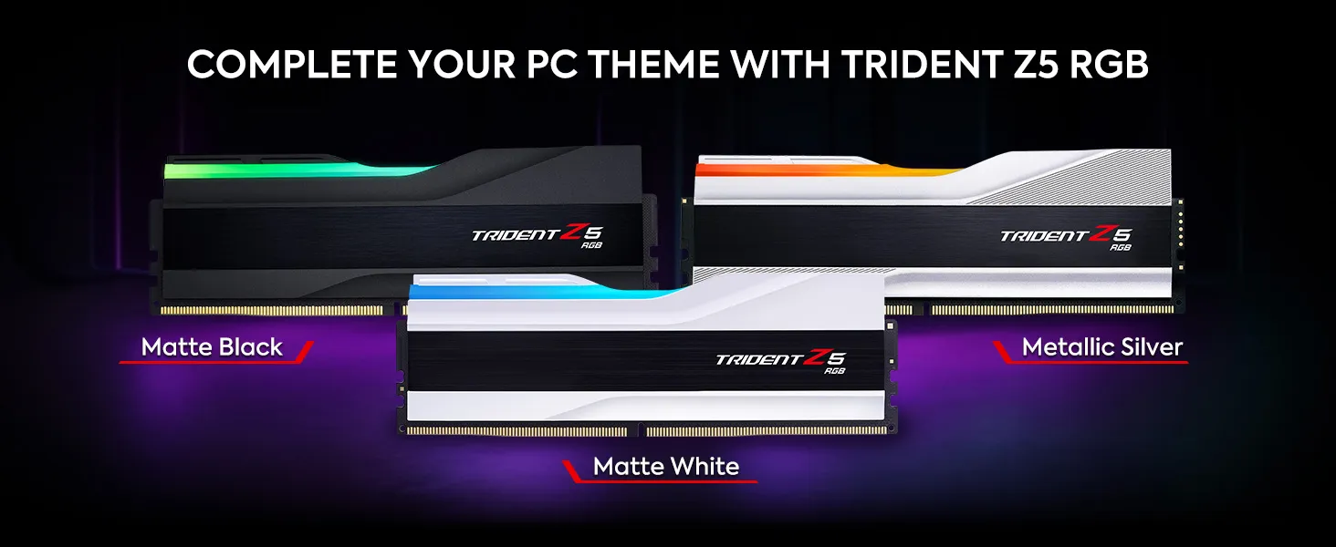G.Skill Trident Z5 RGB 64GB (32GBx2) DDR5 6000MHz CL30 Desktop RAM (White) overview 5