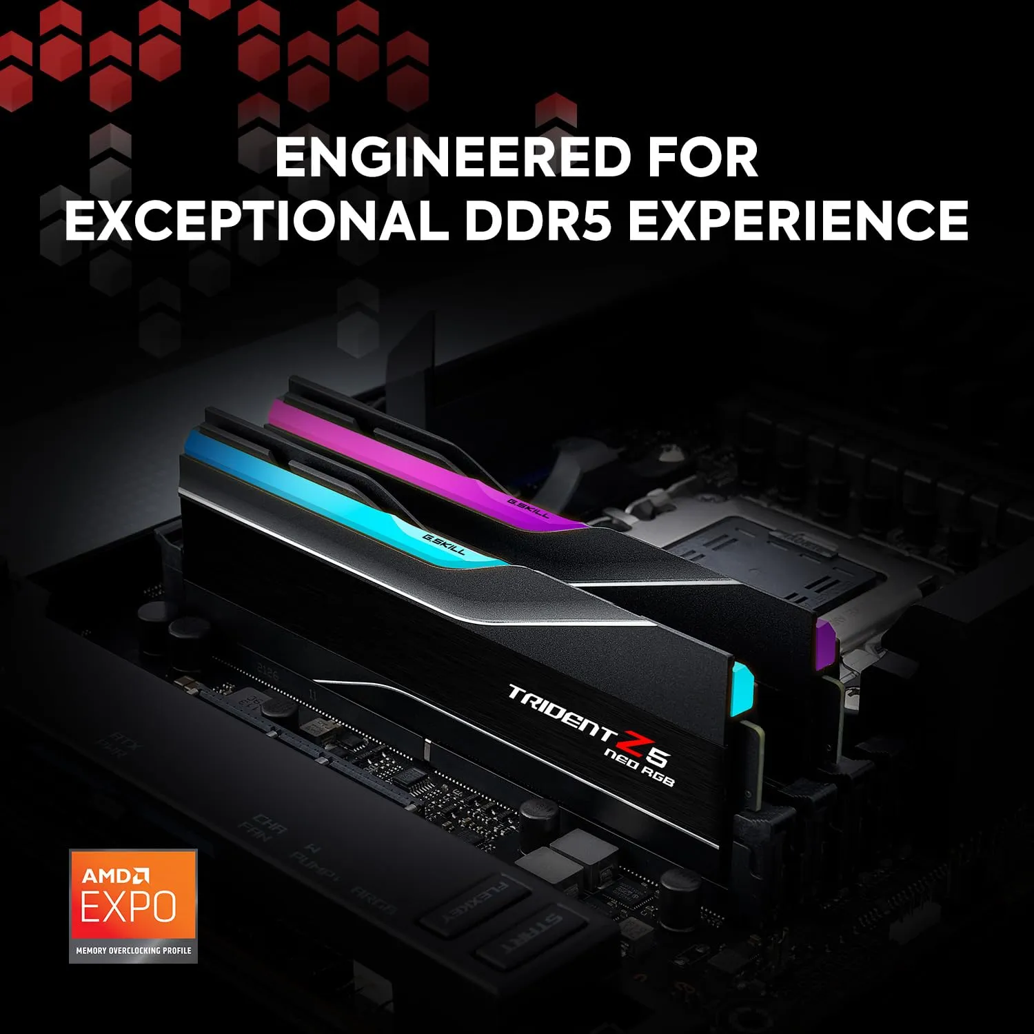 GSkill Trident Z5 Neo RGB 32Gb (16Gbx2) DDR5 6000Mhz Desktop RAM (F5-6000J2836G16GX2-TZ5NR) overview 1