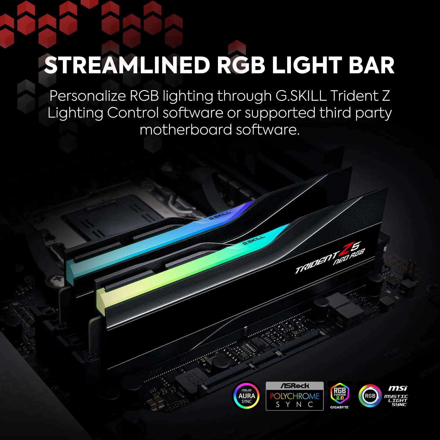 GSkill Trident Z5 Neo RGB 32Gb (16Gbx2) DDR5 6000Mhz Desktop RAM (F5-6000J2836G16GX2-TZ5NR) overview 2