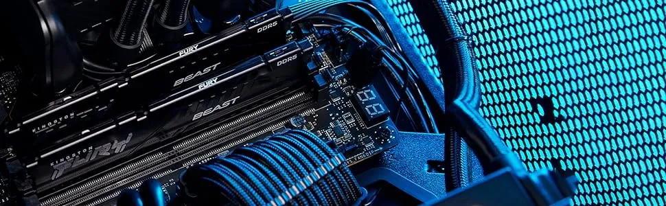 Kingston Fury Beast 16GB (1 X 16GB) DDR5 6000MHz CL30 Desktop Ram (Black) (KF560C30BBE-16) overview 2