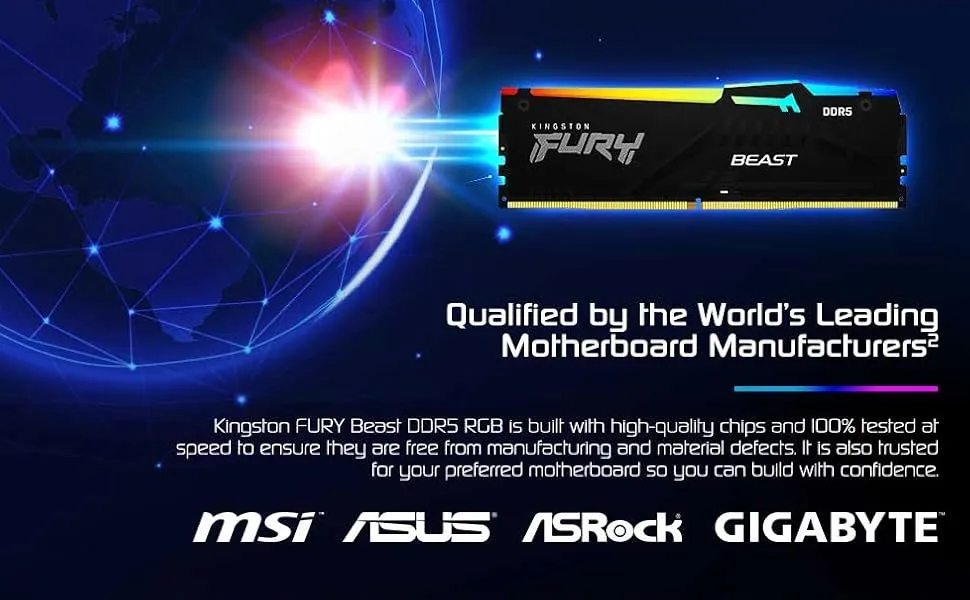 Kingston Fury Beast 32gb (1 X 32gb) Ddr5 5200mhz Cl40 Desktop Ram overview 4