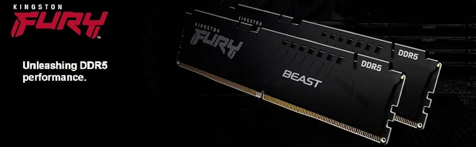 Kingston Fury Beast RGB 16GB (16GBx1) DDR5 5200MHz Black Desktop RAM overview 1