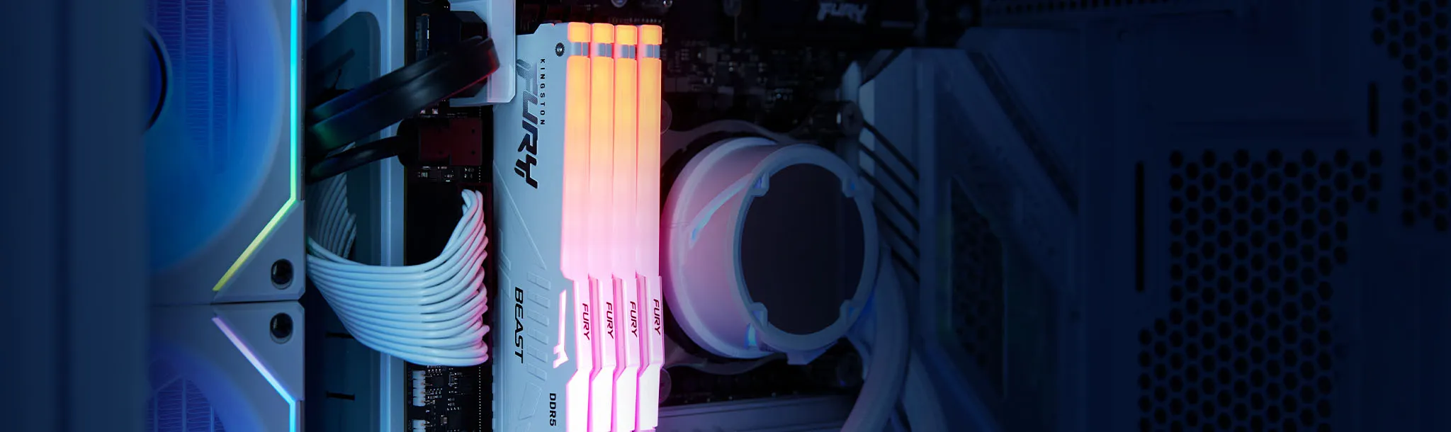 Kingston Fury Beast RGB 16GB 6000MHz CL36 DDR5 RAM - (WHITE) overview 1