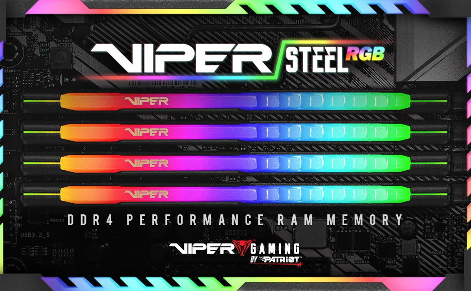 Patriot Viper Steel RGB Series 16GB (2 x 8GB) DDR4 4400 MHz CL18 UDIMM Desktop Ram overview 4