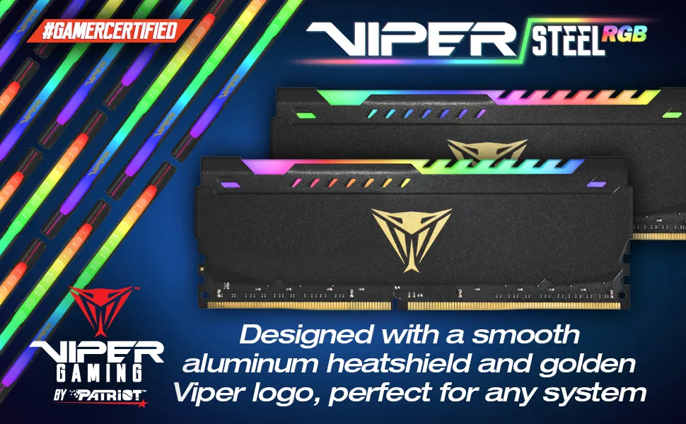 Patriot Viper Steel RGB Series 16GB (2 x 8GB) DDR4 4400 MHz CL18 UDIMM Desktop Ram overview 5