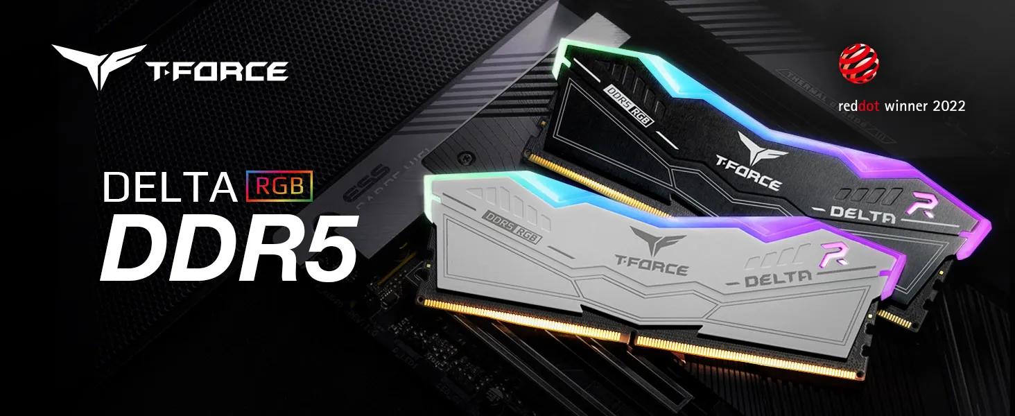 TEAMGROUP T-Force Delta RGB 32GB (2x16GB) DDR5 6000Mhz CL30 Ram (Black) overview 1