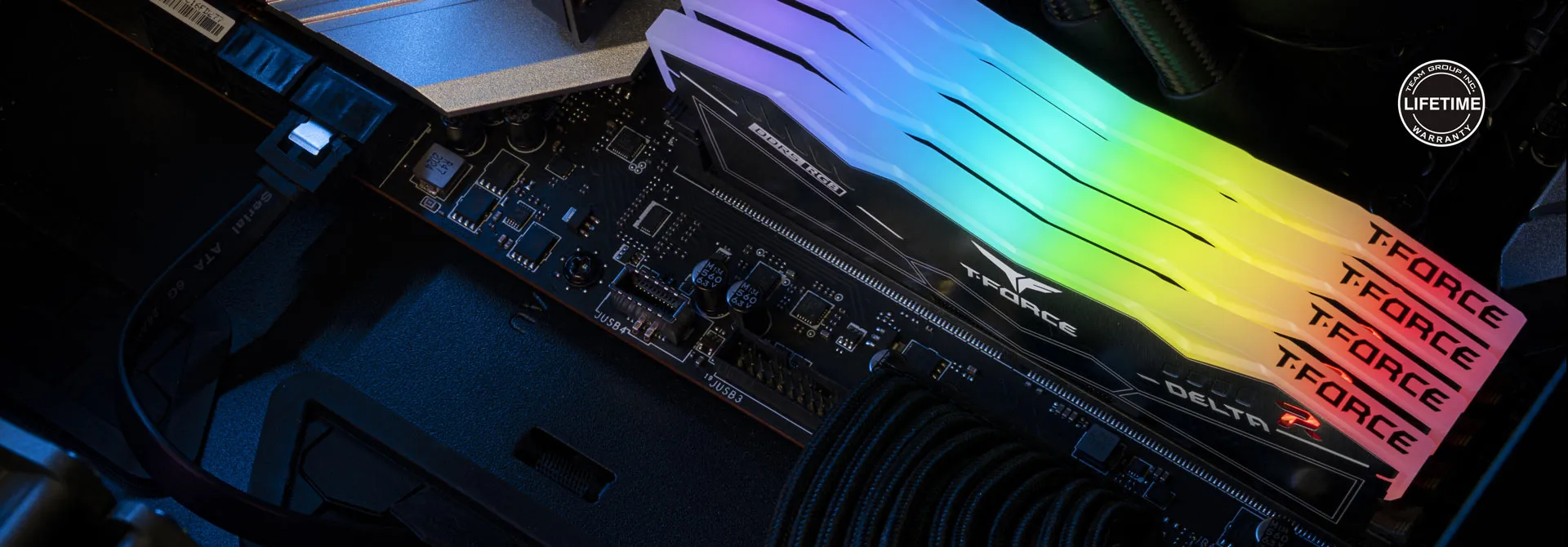 TEAMGROUP T-Force Delta RGB 32GB (2x16GB) DDR5 6000Mhz CL30 Ram (Black) overview 11