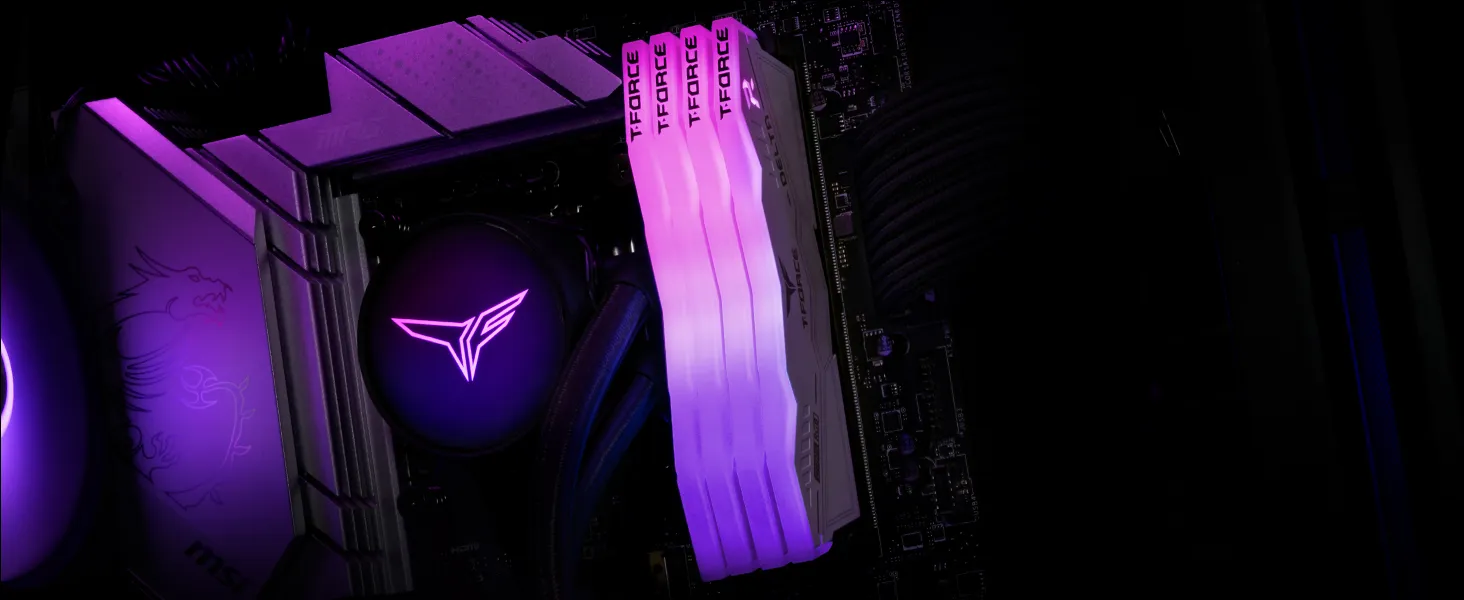 TEAMGROUP T-Force Delta RGB 32GB (2x16GB) DDR5 6000Mhz CL30 Ram (White) overview 5