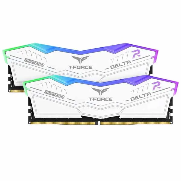 TEAMGROUP T-Force Delta RGB 32GB (2x16GB) DDR5 6000Mhz CL30 Ram (White)
