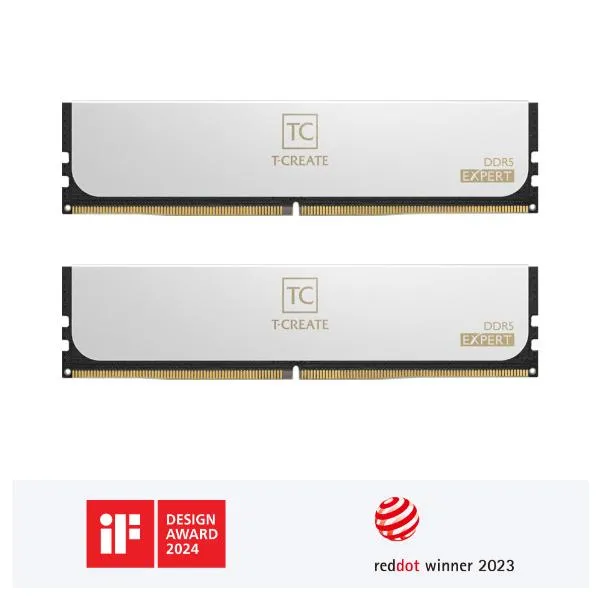 TeamGroup 32GB T-Create Expert DDR5 6400 MHz UDIMM Memory Kit (2 x 16GB, White)