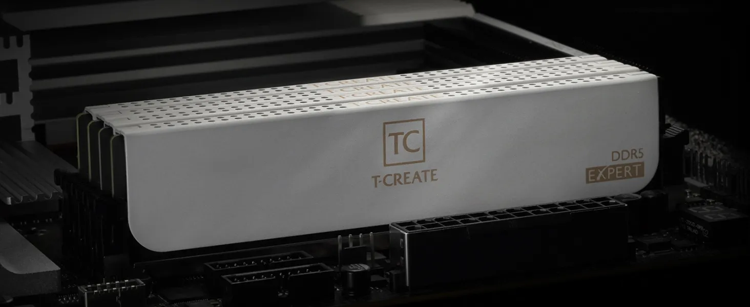 TeamGroup T-Create Expert 32GB (2x16GB) DDR5 6000 MHz CL30 Desktop Memory - White overview 3