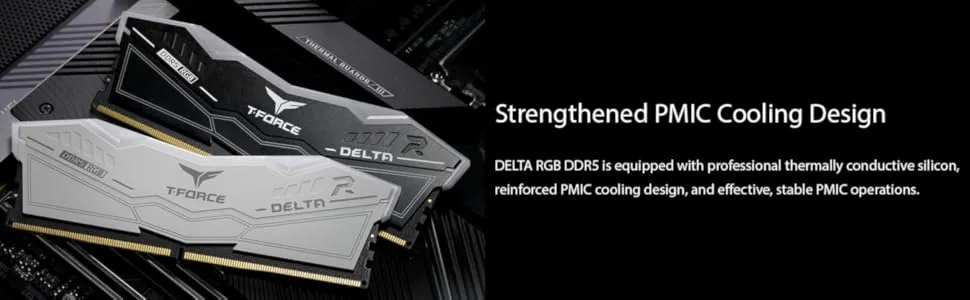 TeamGroup T-Force Delta RGB 16GB (16GBx1) DDR5 5200MHz CL40 Desktop RAM (Black) overview 2