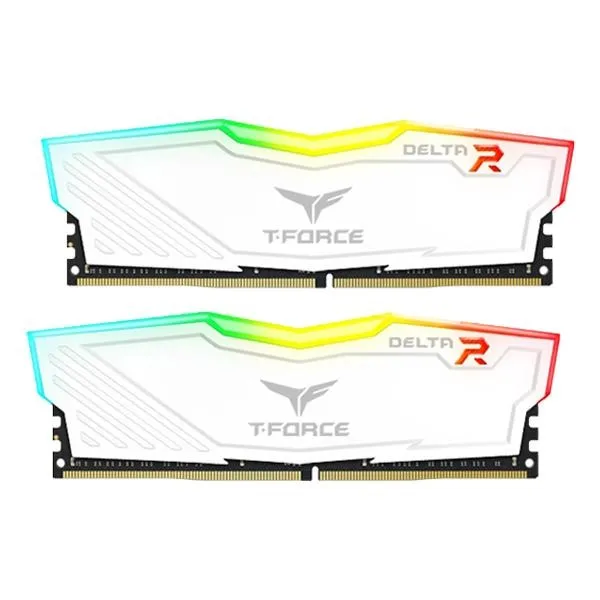 TeamGroup T-Force Delta RGB 16GB (8GBx2) DDR4 3200MHz CL16 Desktop Ram (White)