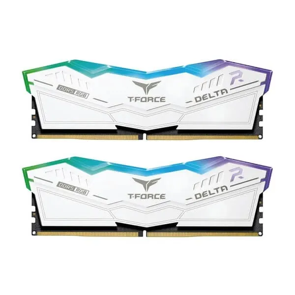 TeamGroup T-Force Delta RGB 64GB (32GBx2) DDR5 5200MHz CL40 Desktop RAM (White)