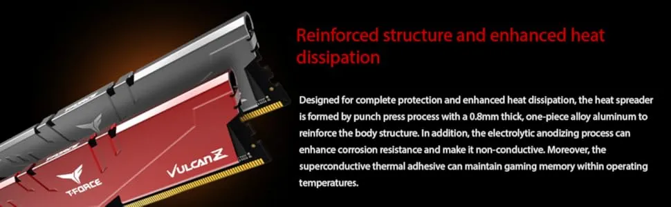 TeamGroup T-Force Vulcan Z 16GB (16GBx1) DDR4 3600MHz Red Desktop RAM overview 1